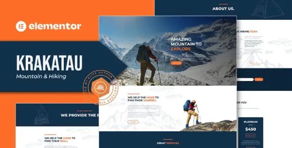 Krakatau – Mountain & Hiking Elementor Template Kit